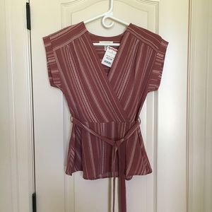 Monteau Wrap Peplum Top